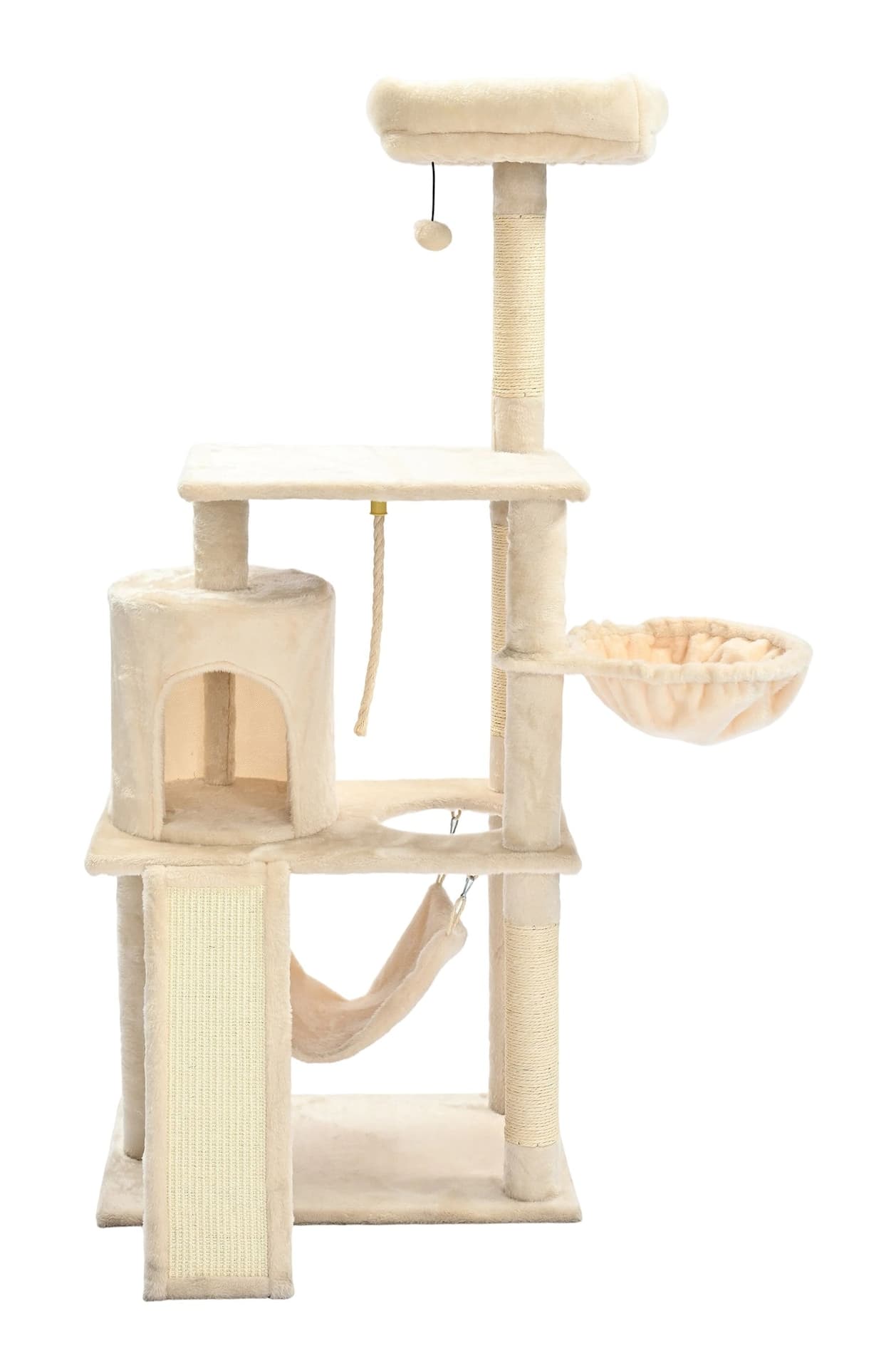Cat Craft 2-in-1 Cat Tower & Scratcher with Hammock, 56-in