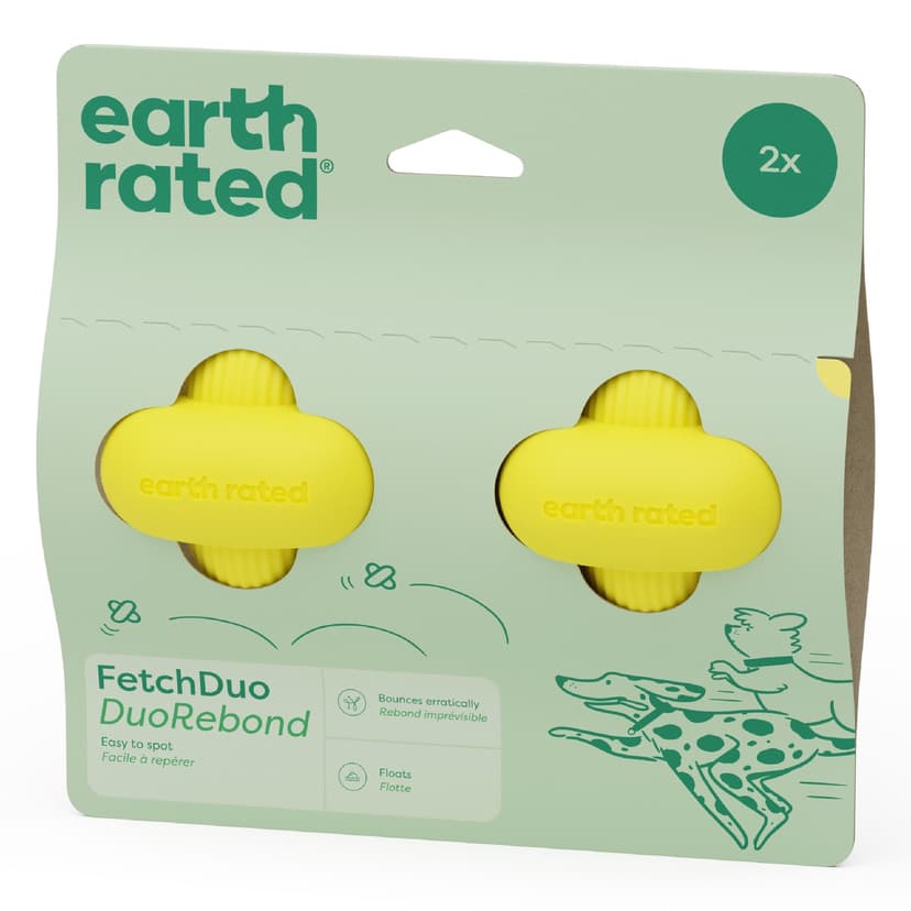 Earth Rated Fetch BPA-Free Duo Dog Toy, 2-in, 2-pk