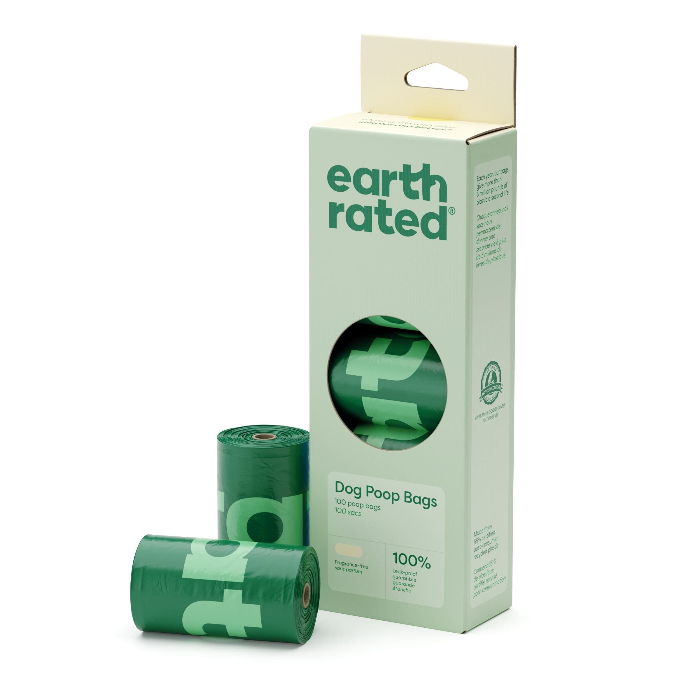 Earth Rated Leakproof Unscented Pet Waste Bags, 100-pk