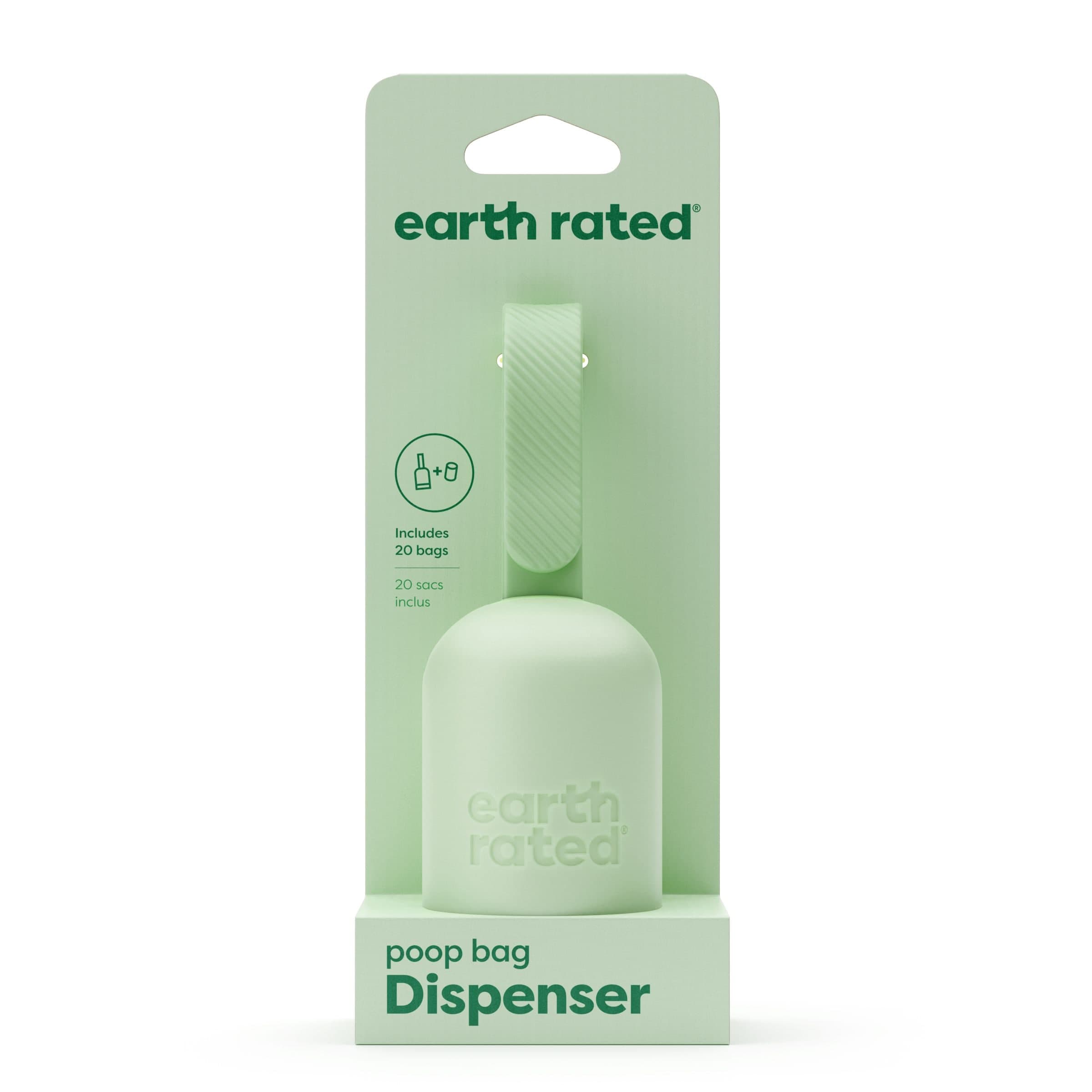 Earth Rated Pet Waste Bag Dispenser with 20 Unscented Bags