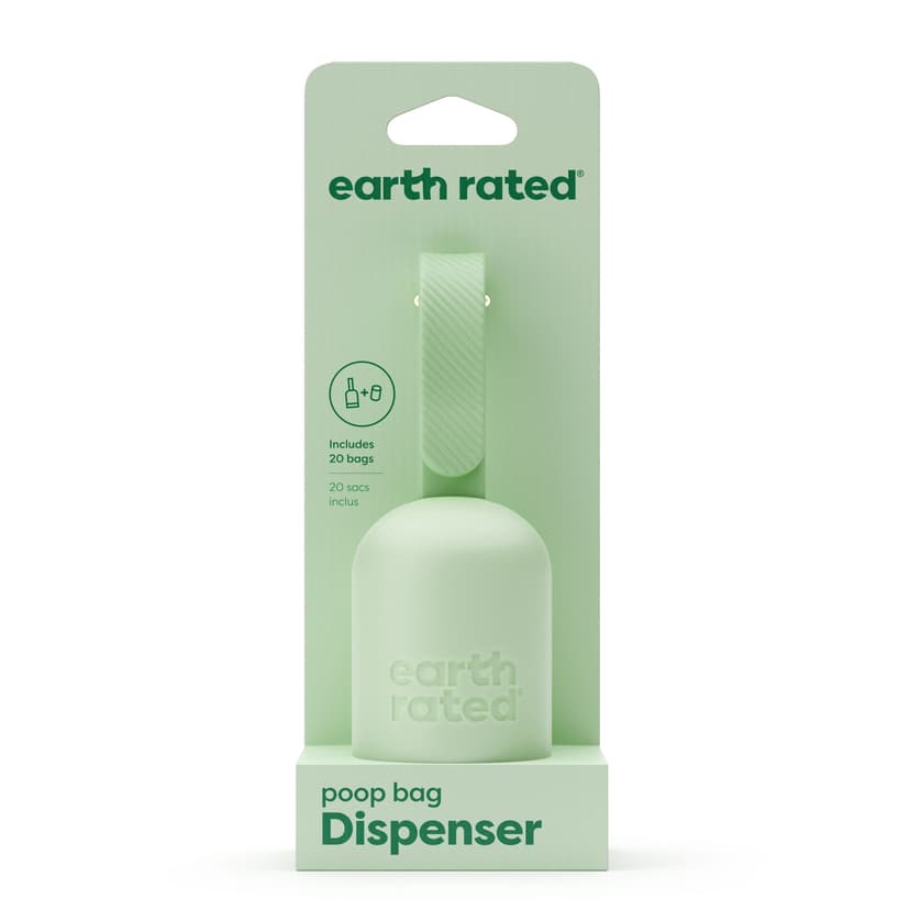 Earth Rated Pet Waste Bag Dispenser with 20 Unscented Bags