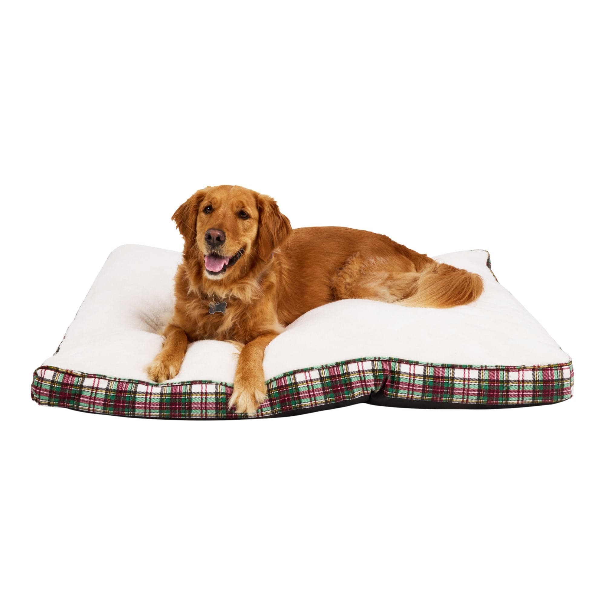Petco Merry Makings 32x42-in Christmas Plaid Deluxe Pet Bed