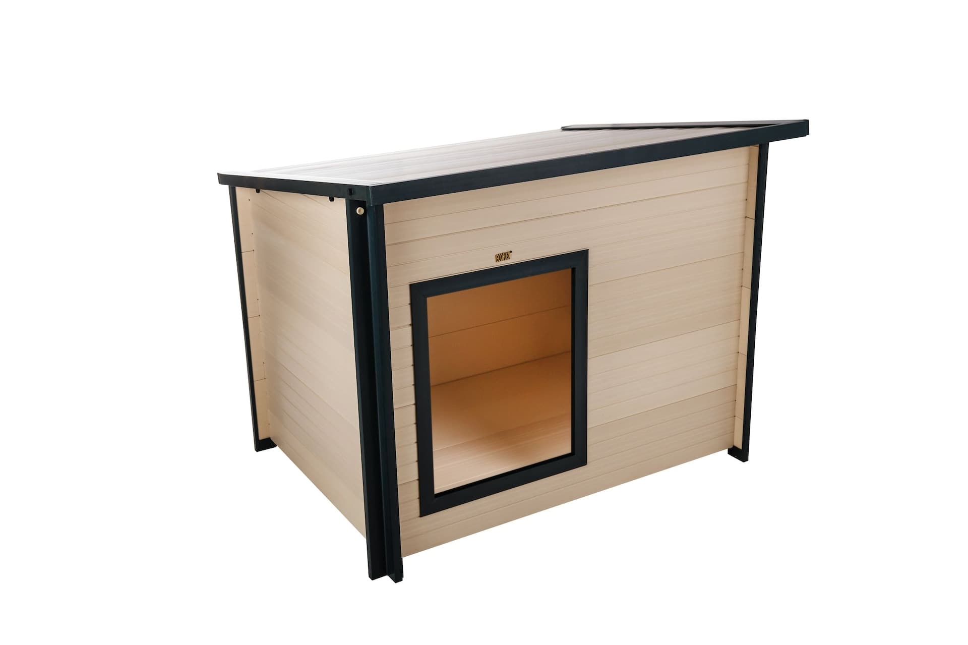New Age Pet® ECOFLEX® Rustic Lodge Dog House with Roof, Maple, Medium
