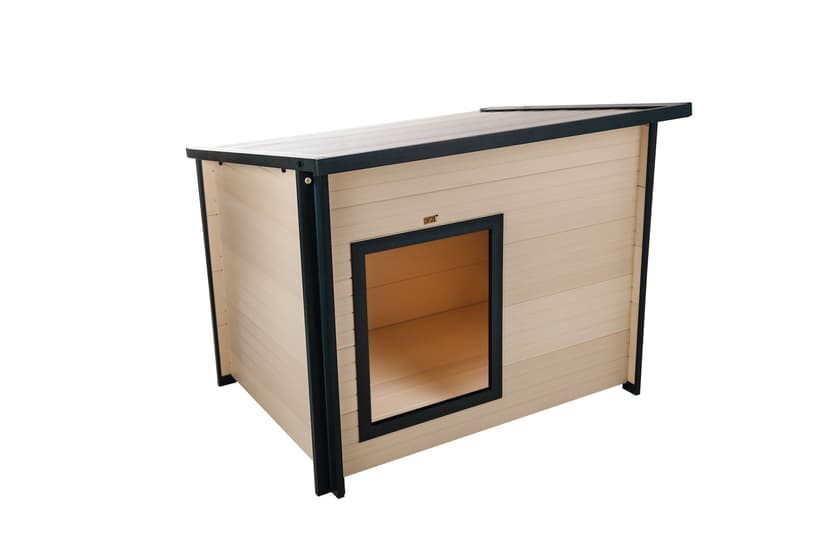 New Age Pet® ECOFLEX® Rustic Lodge Dog House with Roof, Maple, Medium