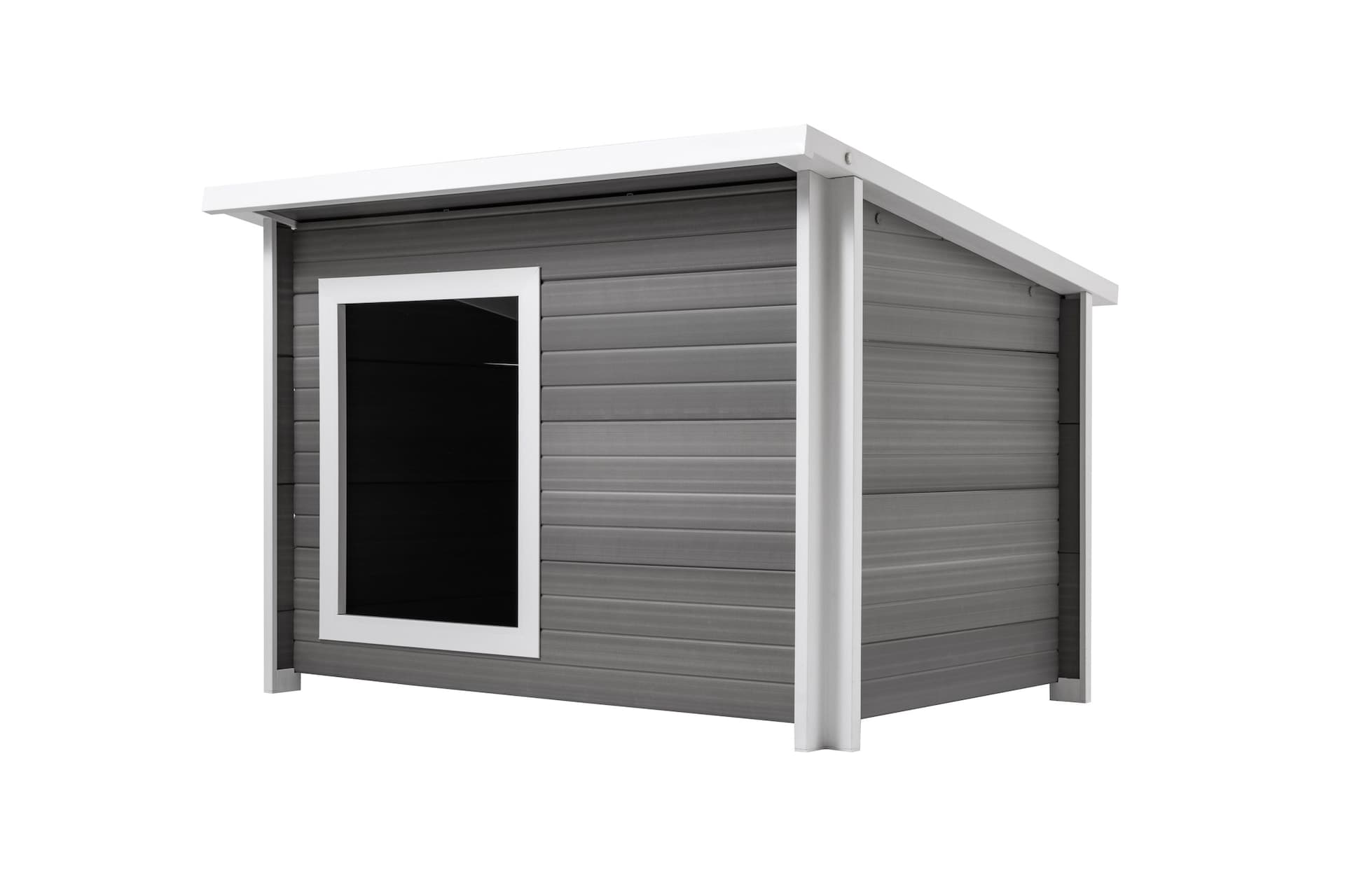 New Age Pet® ECOFLEX® Rustic Lodge Dog House with Roof, Grey, X-Large
