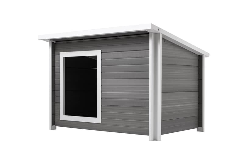 New Age Pet® ECOFLEX® Rustic Lodge Dog House with Roof, Grey, X-Large