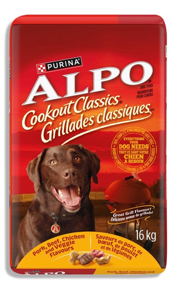Purina AlPo Cookout Classics Pork, Beef, Chicken and Veggie Adult Dry Dog Food, 16-kg