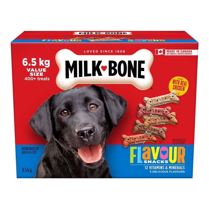 Milk-Bone Flavour Snacks Dog Biscuits Medium Sized Dog Treats, Assorted Flavours, 6.5 kg/14 lb Box