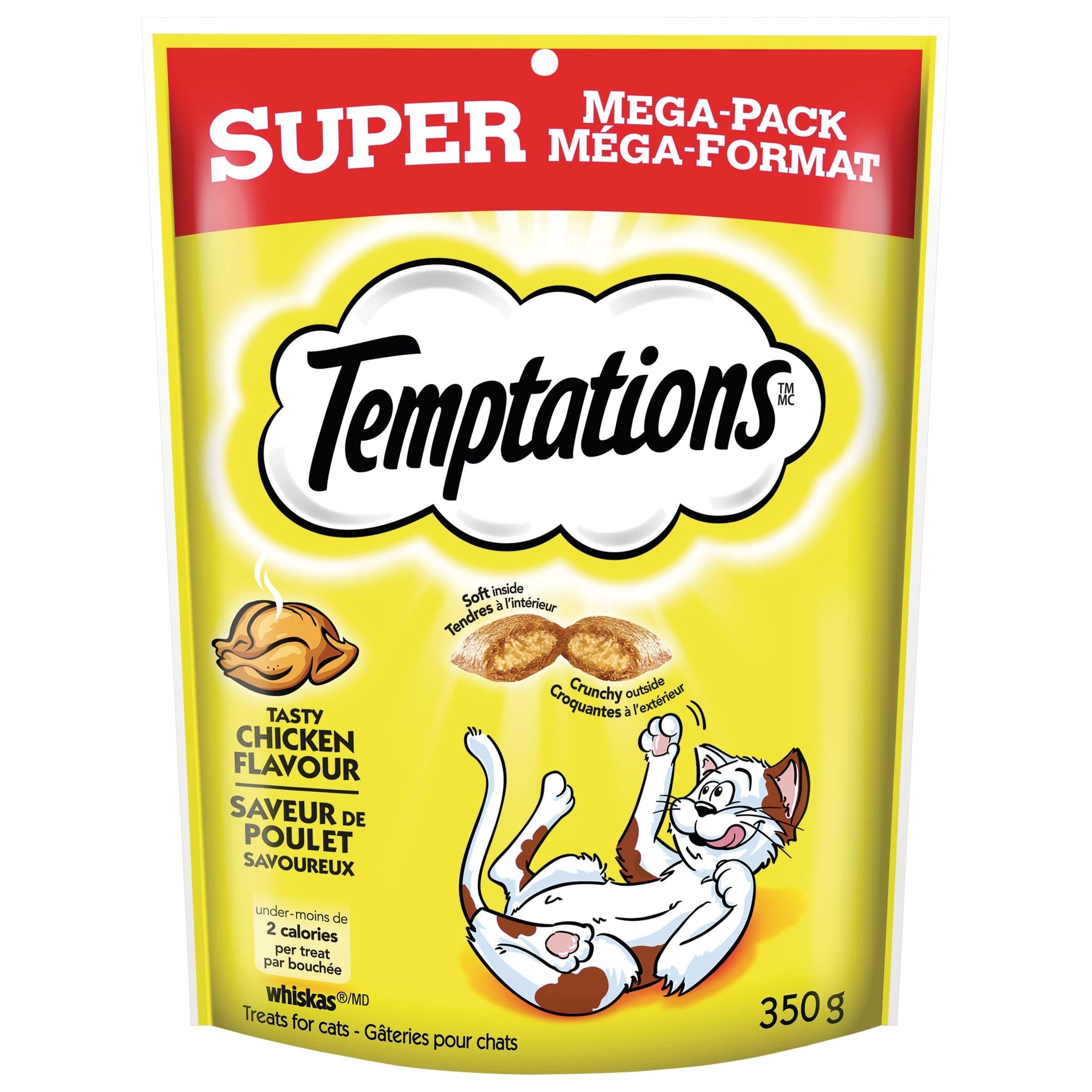 Whiskas Temptations Tasty Chicken Flavour Super Mega Pack Classic Cat Treats, 350-g