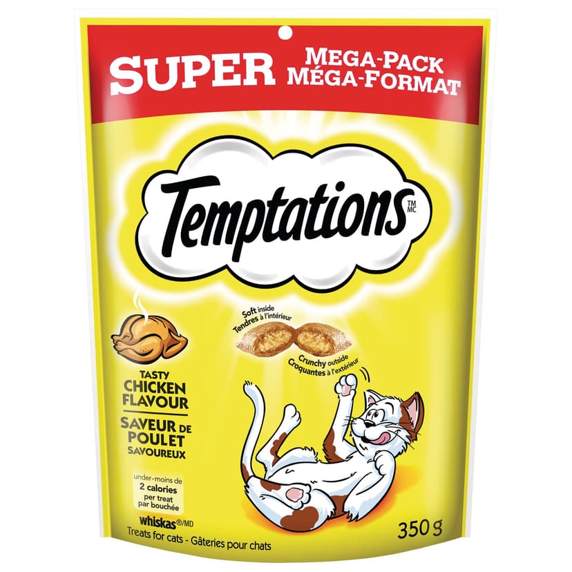 Whiskas Temptations Tasty Chicken Flavour Super Mega Pack Classic Cat Treats, 350-g