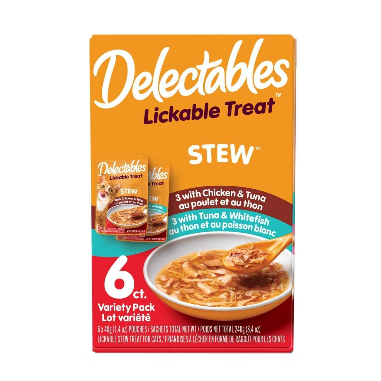 Hartz Delectables Stew Lickable Variety Pack Wet Cat Treats, 6 x 40-g