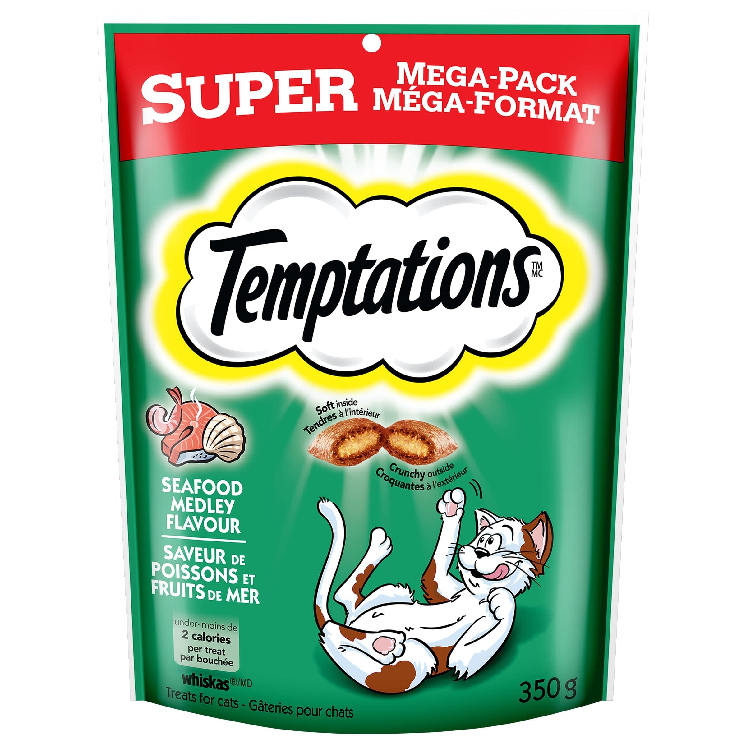 Whiskas Temptations Seafood Medley Flavour Classic Cat Treats, 350-g