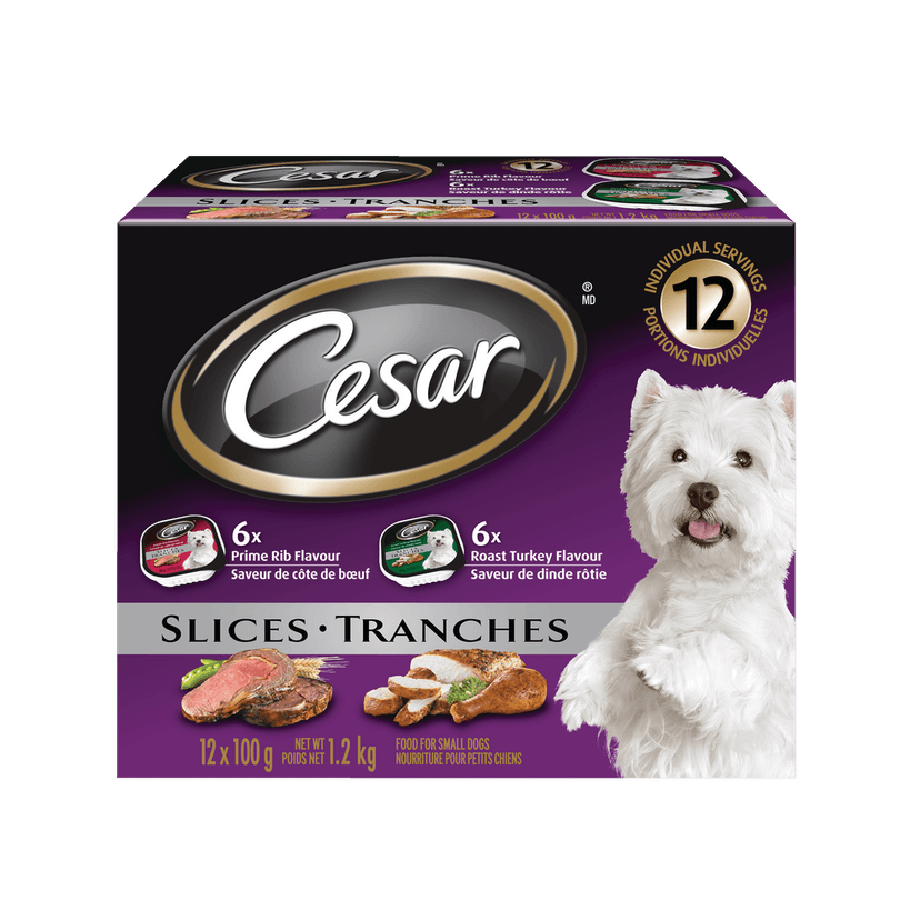 Cesar Roast Turkey & Prime Rib Flavour Adult Wet Dog Food, 100-g, 12-Pk