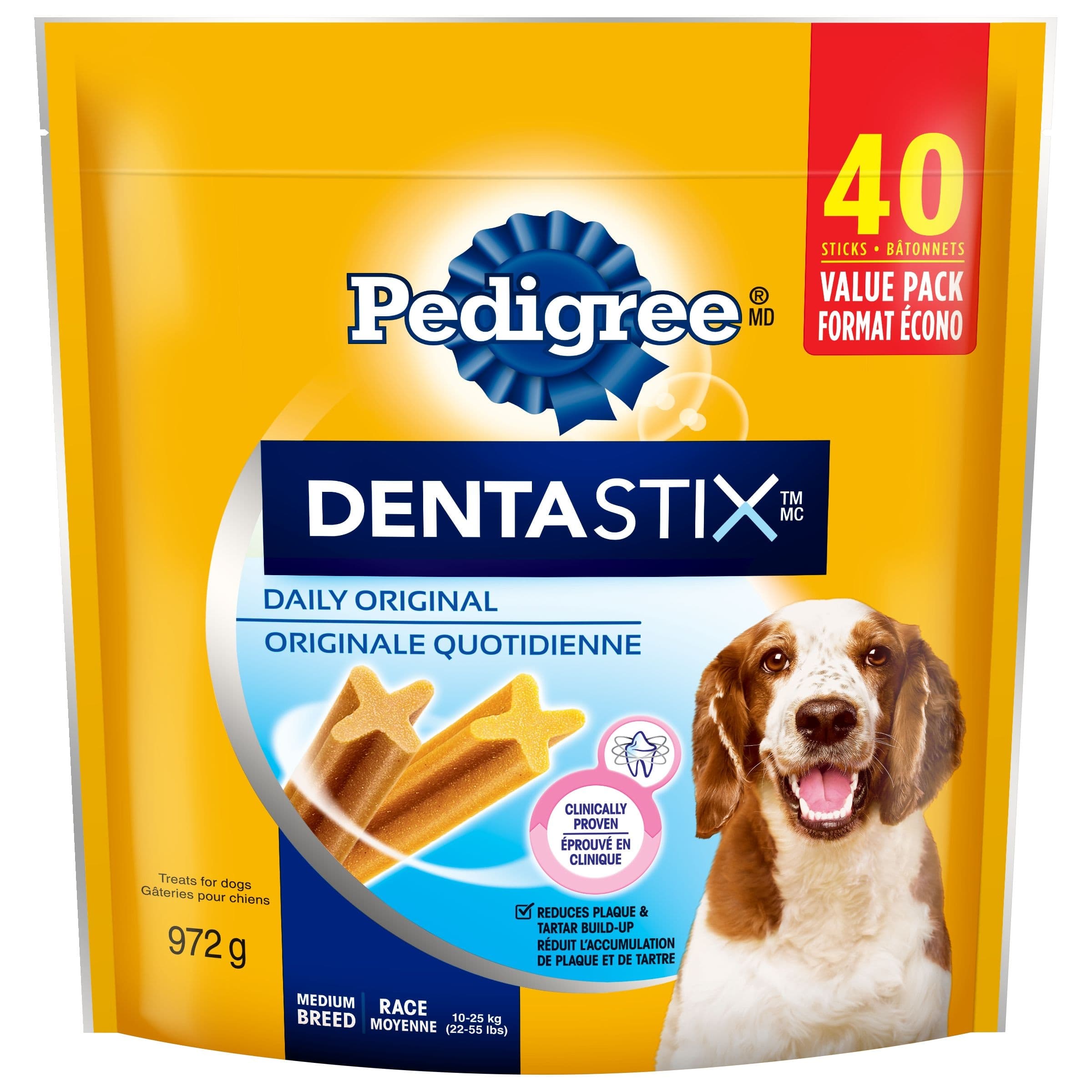 Pedigree Dentastix Oral Care Dog Treats for Medium Sized Breeds, 972-g, 40-Pk