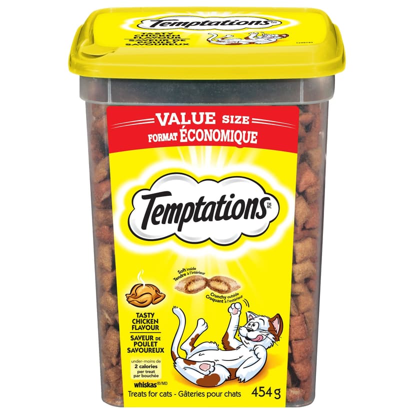 Whiskas Temptations Tasty Chicken Flavour Value Size Classic Cat Treats, 454-g