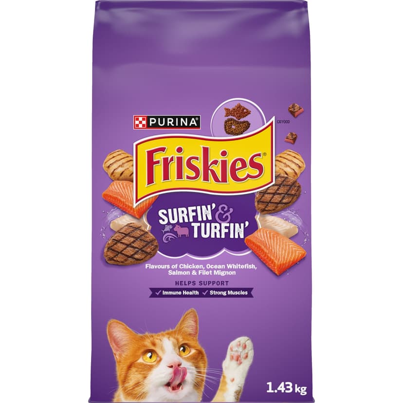 Purina Friskies® SurfIn' & TurfIn' Dry Cat Food, 1.43-kg