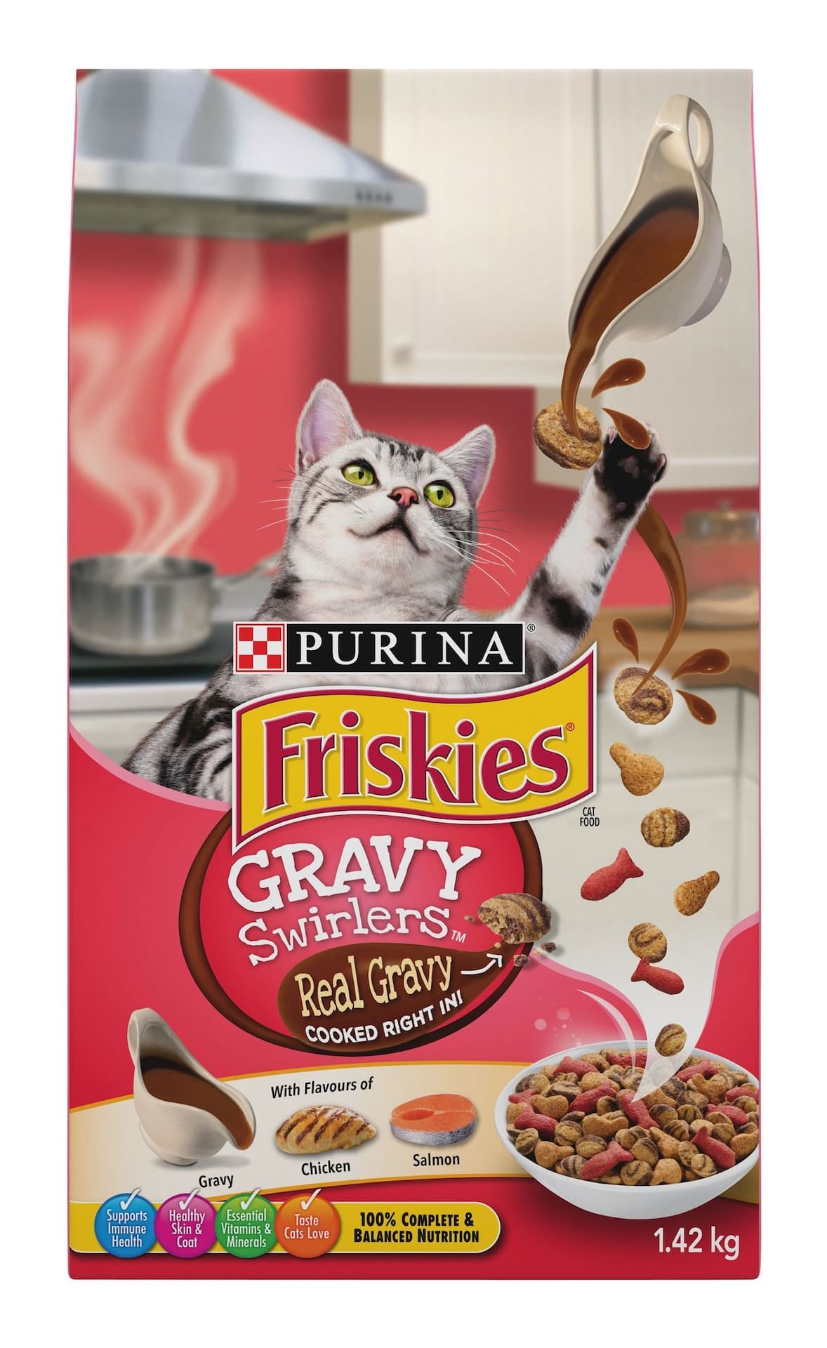 Purina Friskies® Gravy Dry Cat Food, 1.42-kg