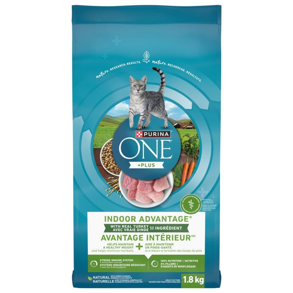 Purina ONE® SmartBlend™ Indoor Hairball & Weight Control Adult Dry Cat Food, 1.8-kg