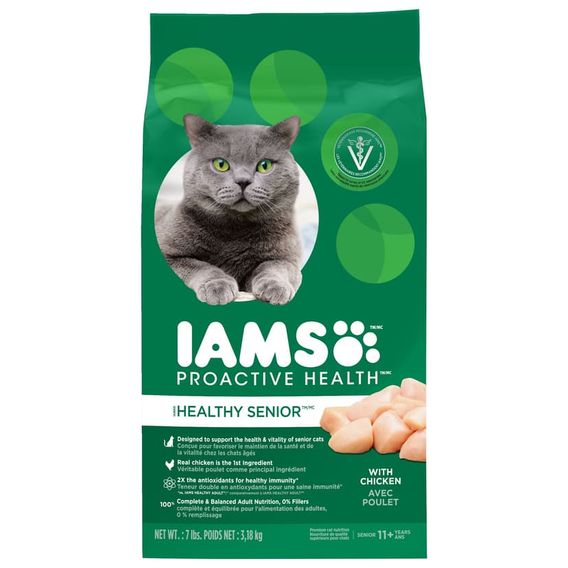 IAMS Proactive Health Lively Senior Dry Cat Food with Chicken, 3.2-kg