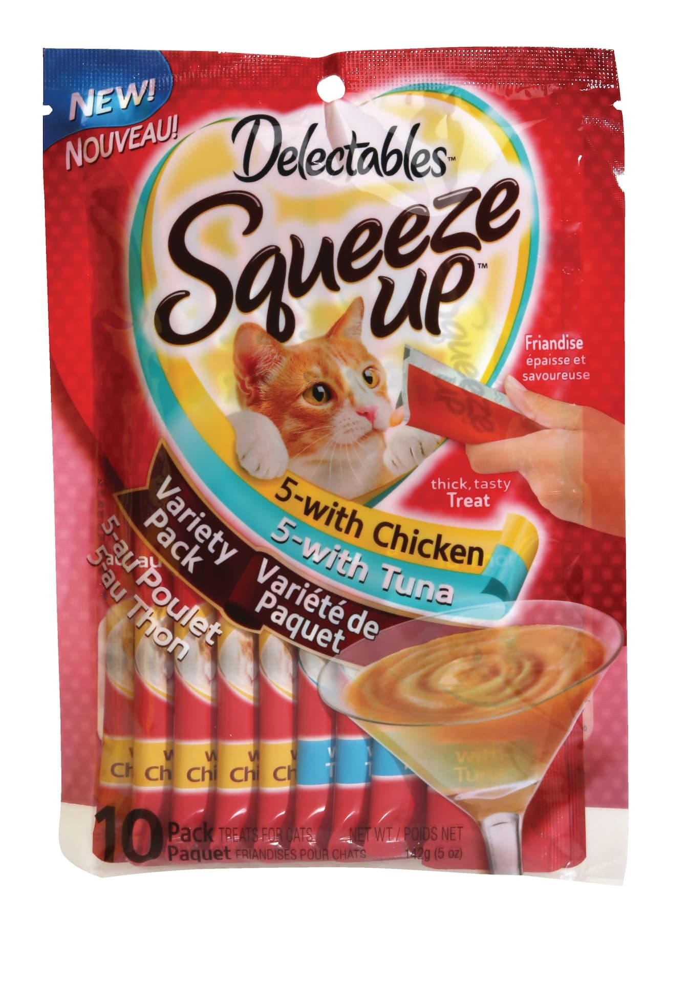 Hartz Delectables Squeeze UP™ Chicken & Tuna Wet Cat Treats, 10 x 14-g
