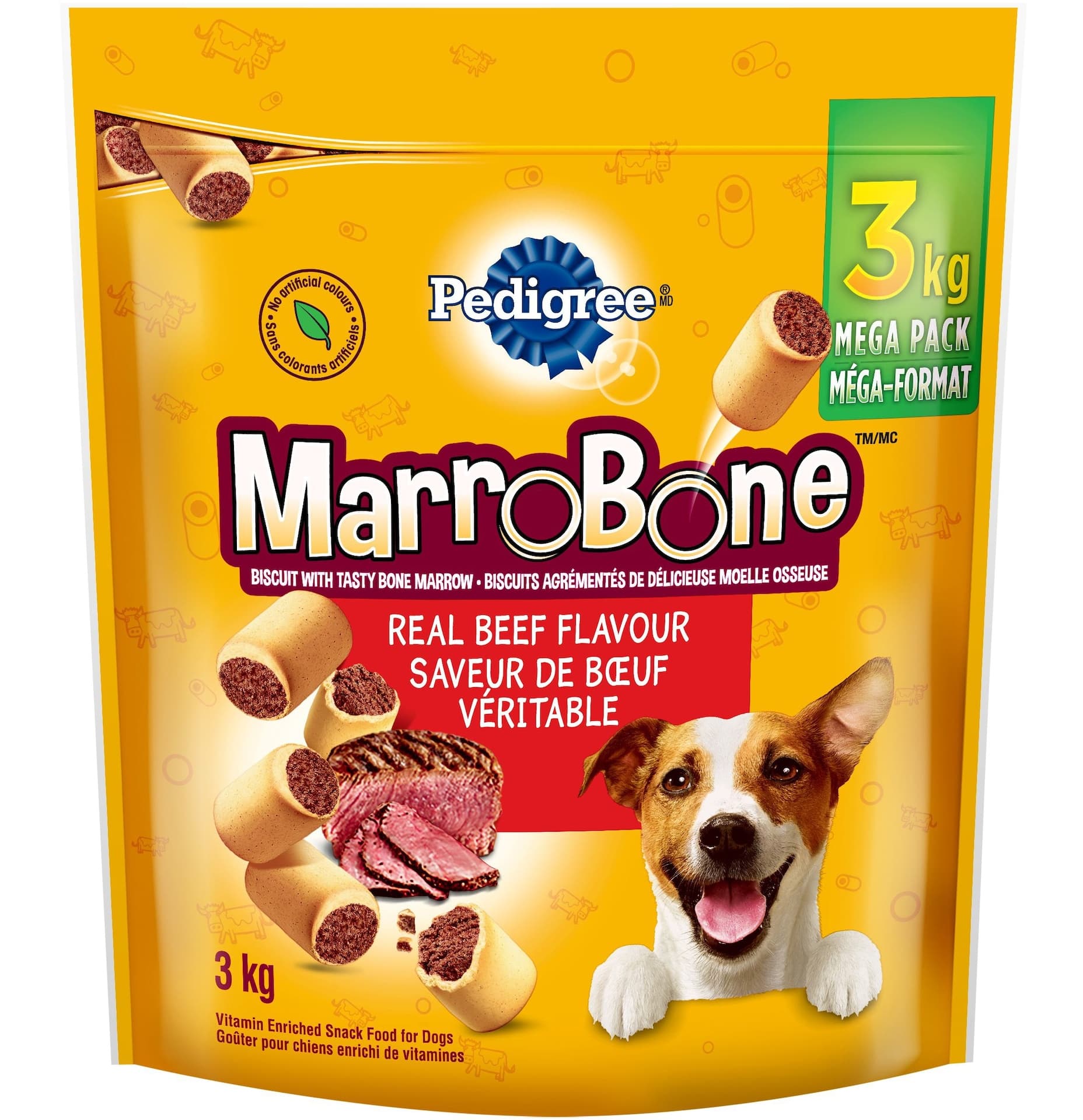 Pedigree Marrobone Beef Flavour Biscuit Dog Treats, 3-kg