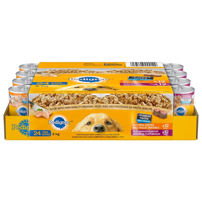 Pedigree® Chopped Blends Chicken & Filet Mignon Variety Pack Adult Wet Dog Food, 100-g, 24-pk
