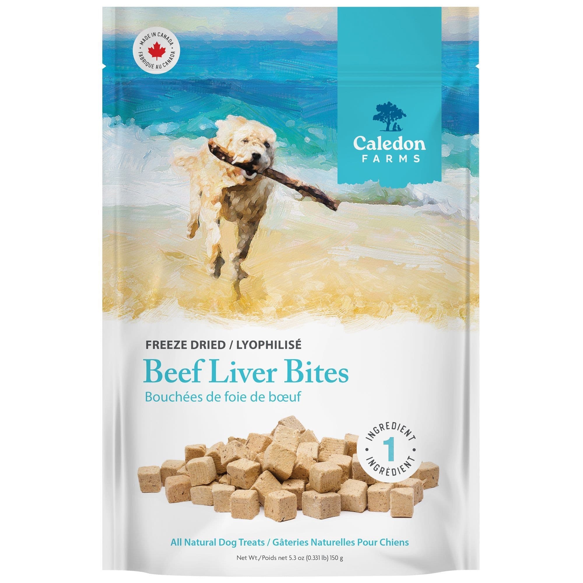 Caledon Farms Beef Liver Bites Dog Treats, 150g Bag