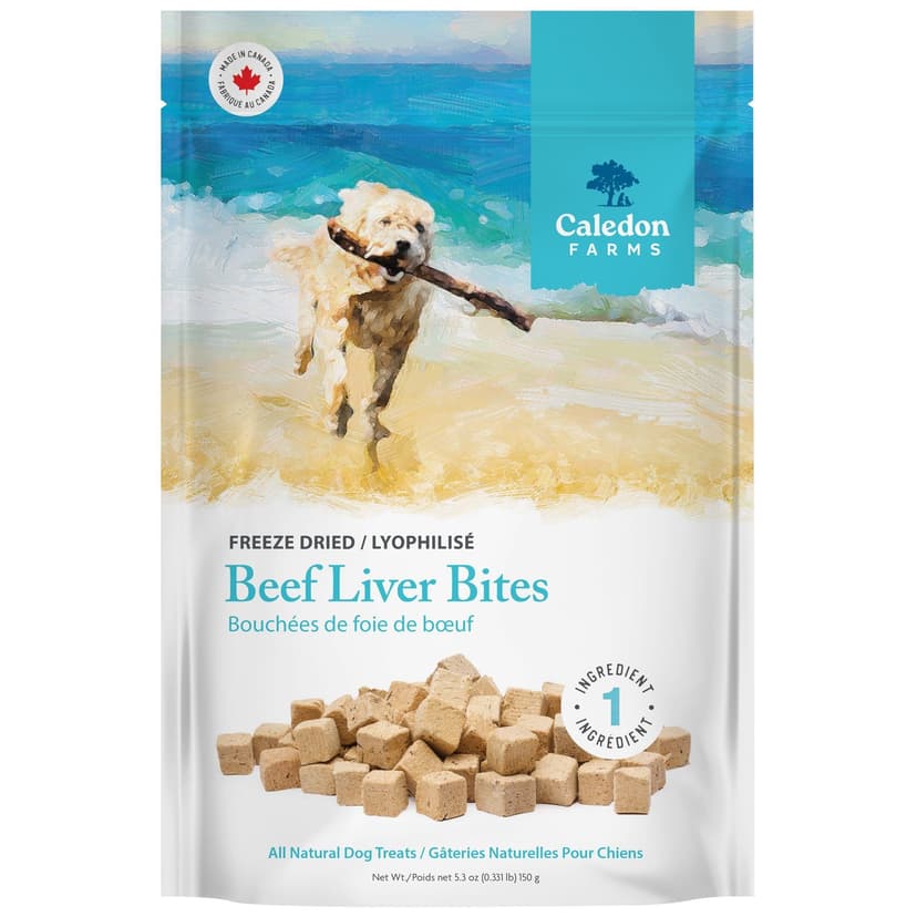 Caledon Farms Beef Liver Bites Dog Treats, 150g Bag