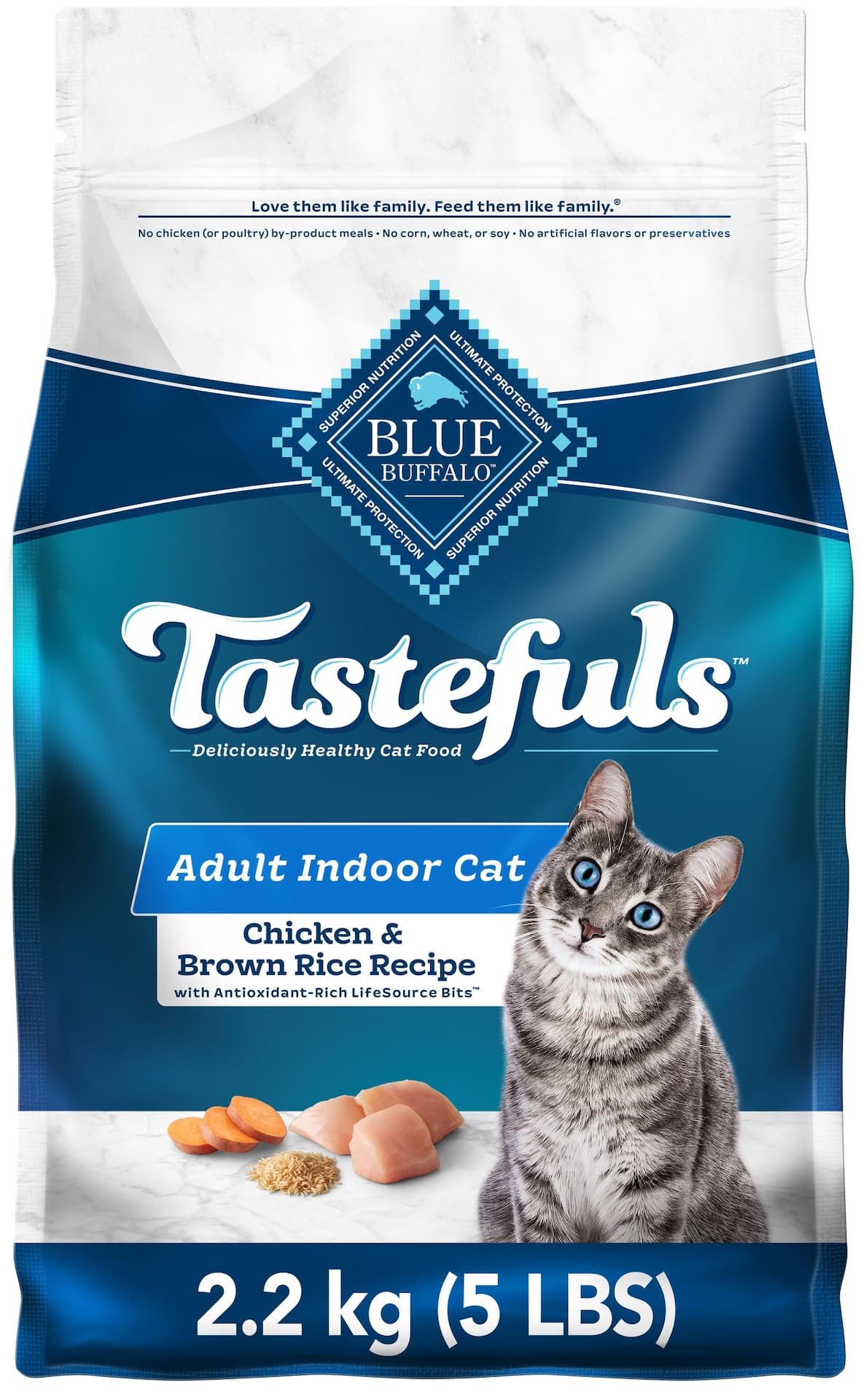 Blue Buffalo BLUE Indoor Health Chicken & Brown Rice Adult Dry Cat Food, 2.2-kg