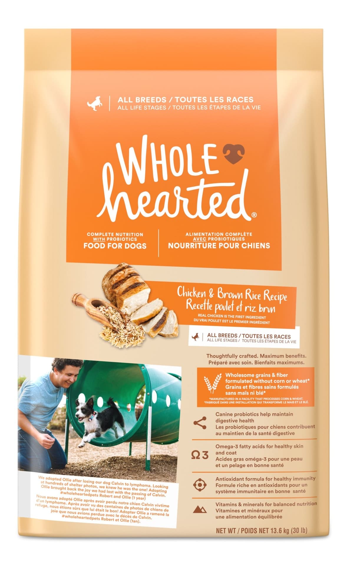 WholeHearted All Life Chicken and Brown Rice Stages Dry Dog Food, 13.6-kg