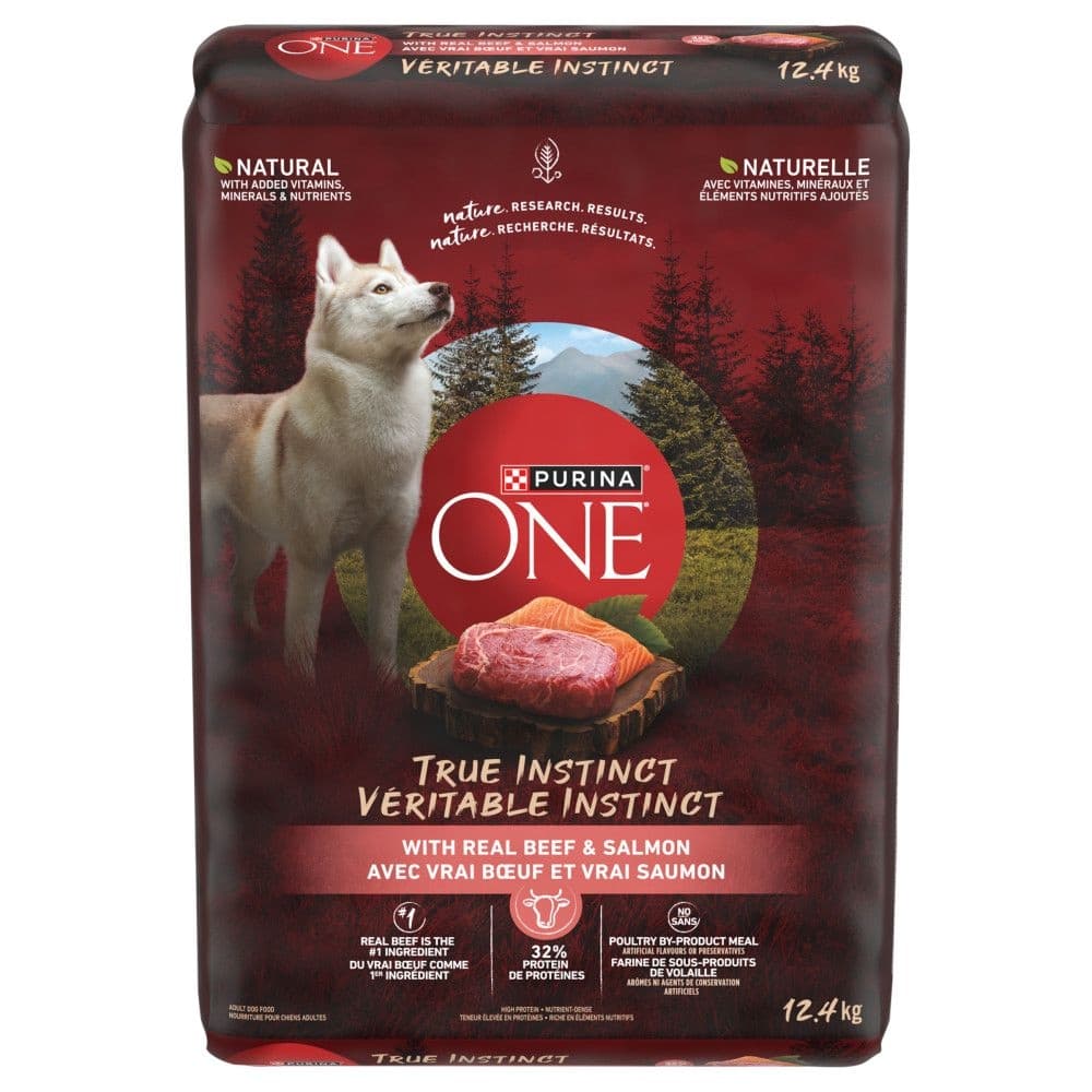 Purina ONE SmartBlend True Instinct Beef & Salmon Adult Dry Dog Food, 12.4-kg