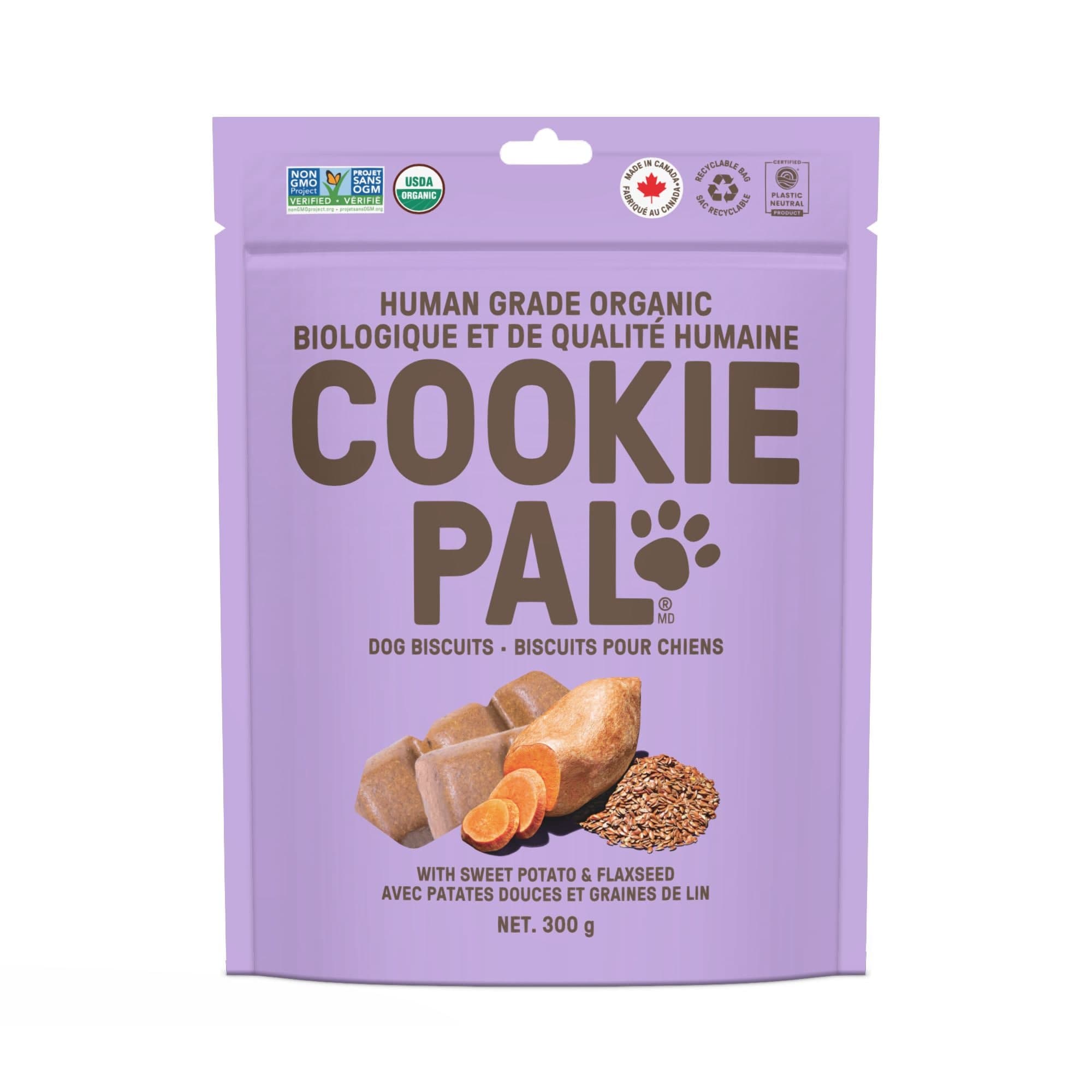 Cookie Pal Organic Sweet Potato & Flaxseed Biscuits Dog Treats, 300-g