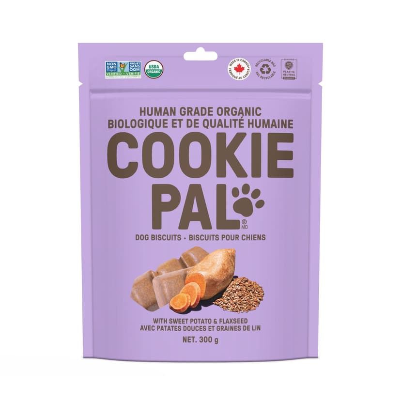 Cookie Pal Organic Sweet Potato & Flaxseed Biscuits Dog Treats, 300-g