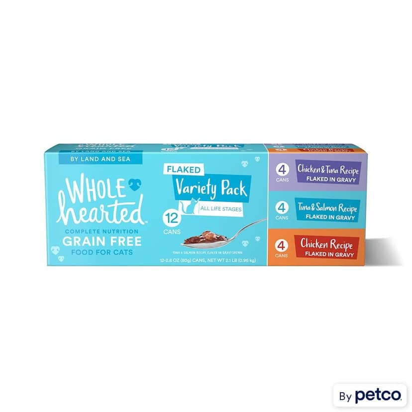 WholeHearted Grain-Free Surf & Turf Wet Cat Food Variety Pack, 12ct