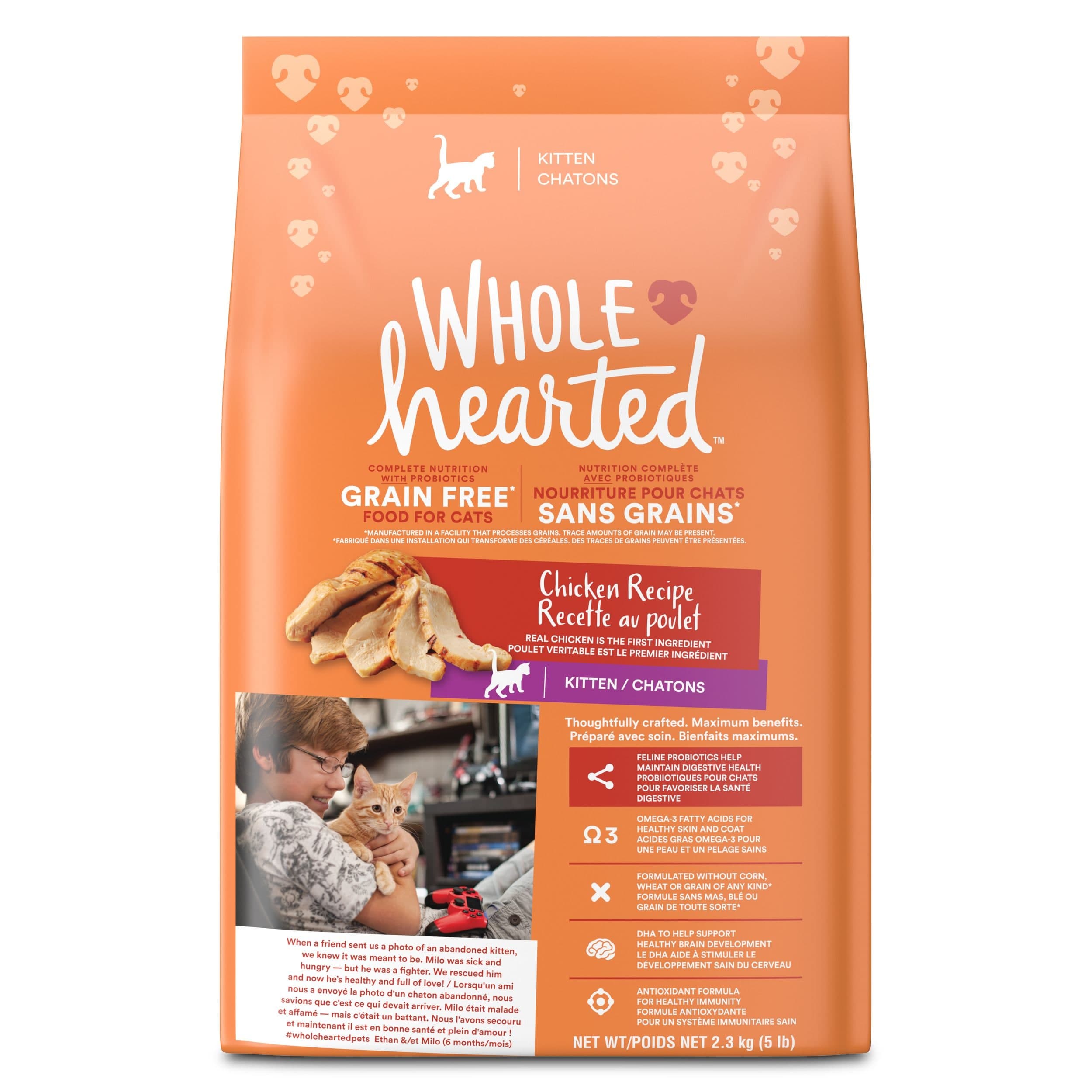 WholeHearted Grain-Free Chicken Recipe Dry Kitten Cat Food, 2.26-kg