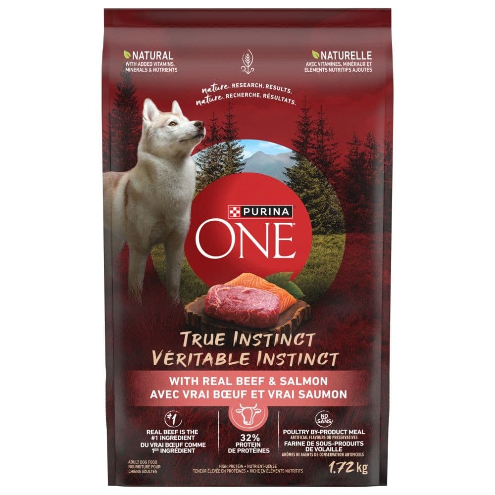 Purina ONE SmartBlend True Instinct Beef & Salmon Dry Dog Food, 1.72-kg