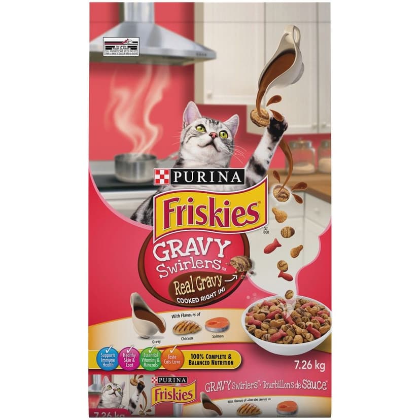 Friskies Gravy Swirlers Dry Cat Food, 7.26-kg