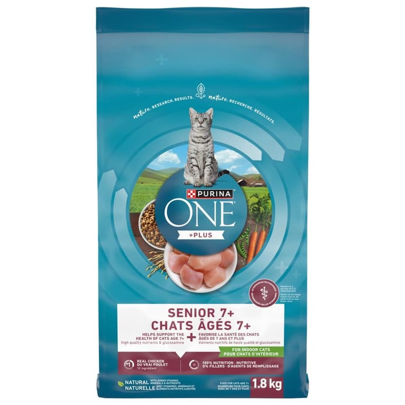 Purina ONE SmartBlend Senior Plus7 Dry Cat Food, 1.8-kg