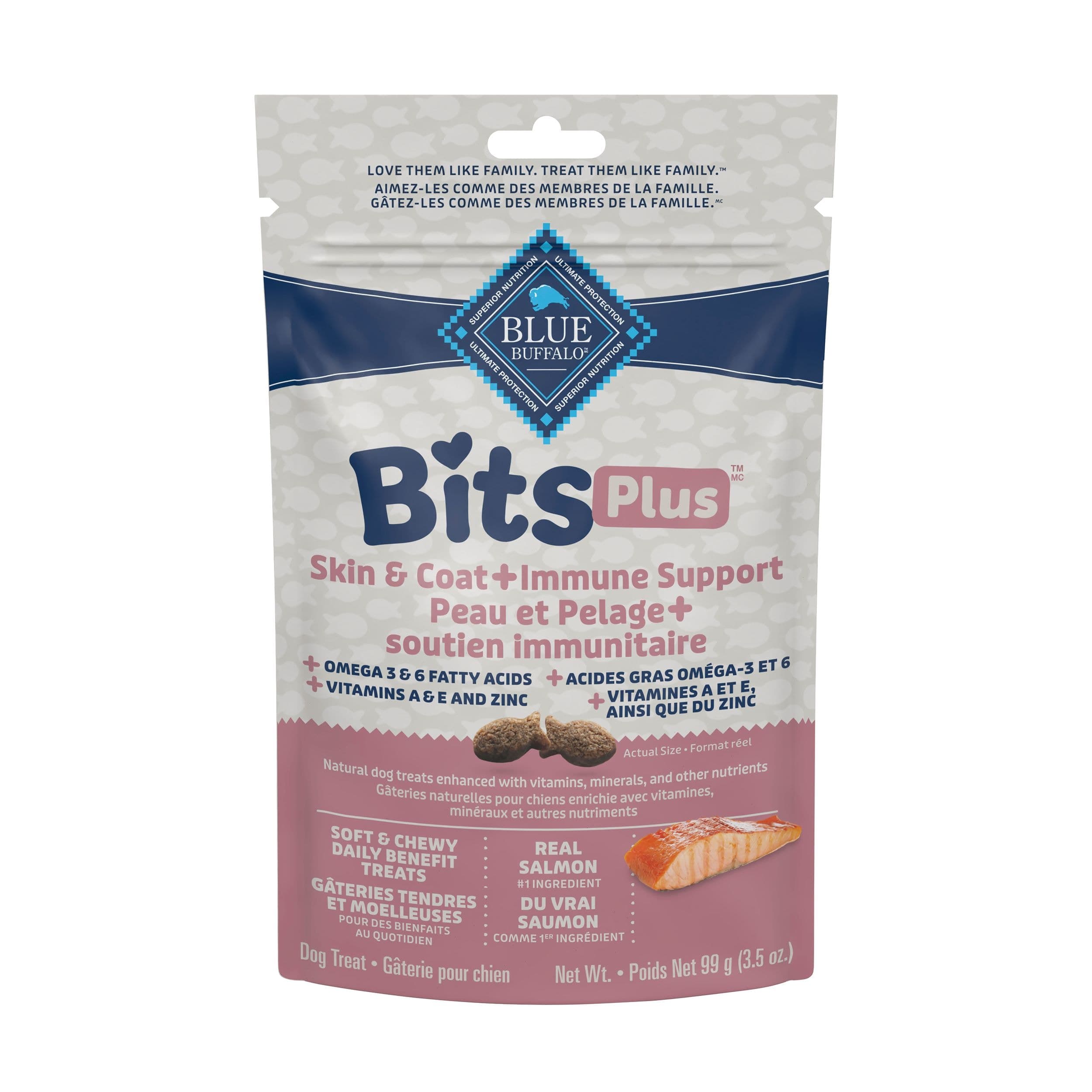 Blue Buffalo Bits Plus Skin and Coat and Immune Support Dog Supplement, 99-g