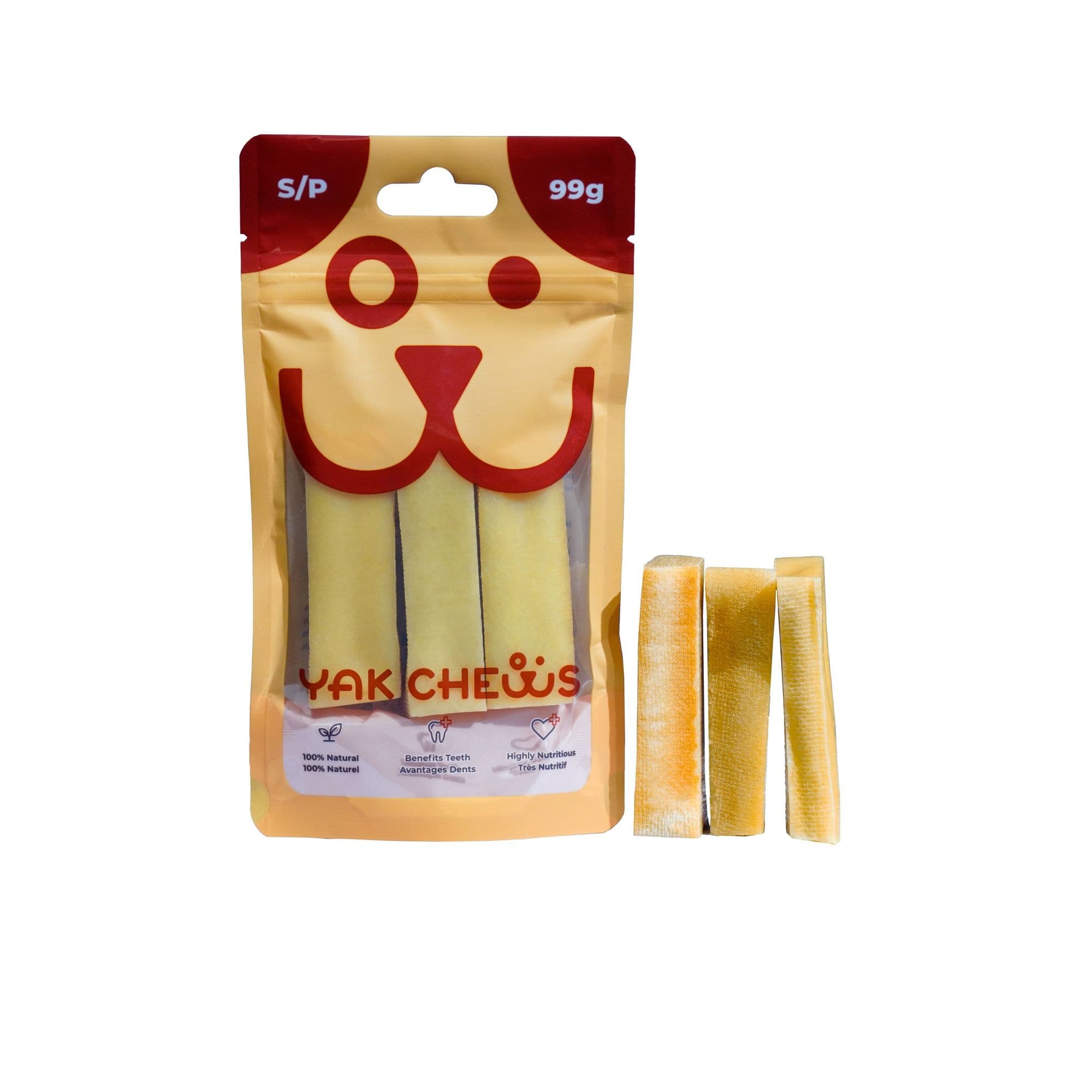 Cheese Yak Dog Chews, All Natural Pet Treat, Small, 3-pc, 99-g