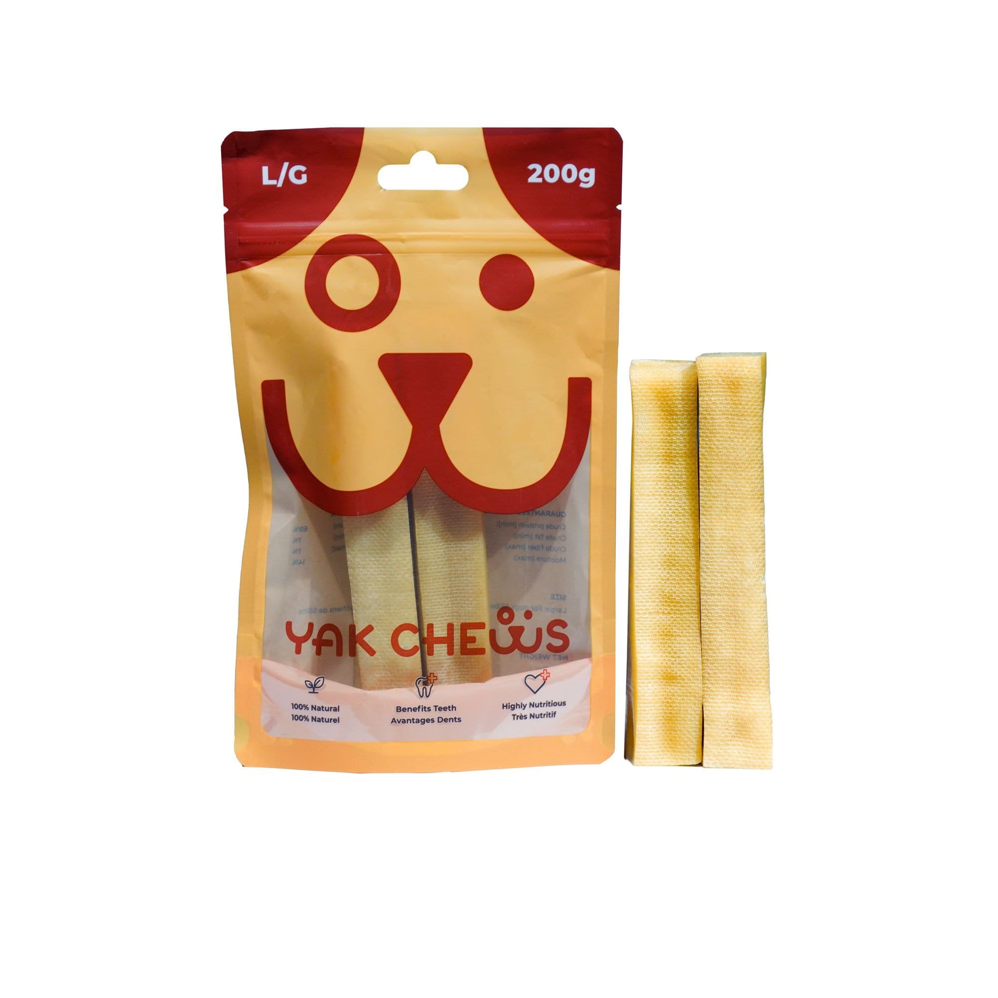 Cheese Yak Dog Chews, All Natural Pet Treat, Large, 2-pc, 200-g