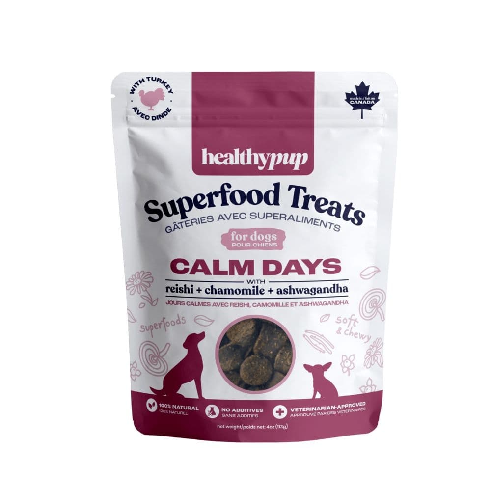 Healthypup Superfood Calm Days Dog Treat with Reishi, Chamomile & Ashwagandha, 113-g