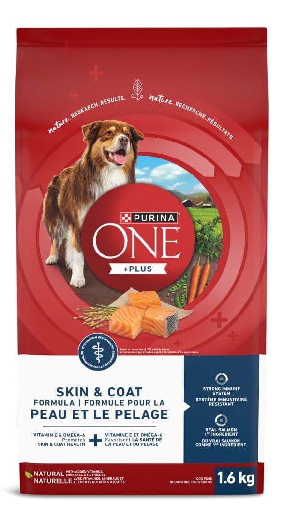 Purina ONE +Plus Adult Dry Dog Food, Skin & Coat Formula, 1.6-kg