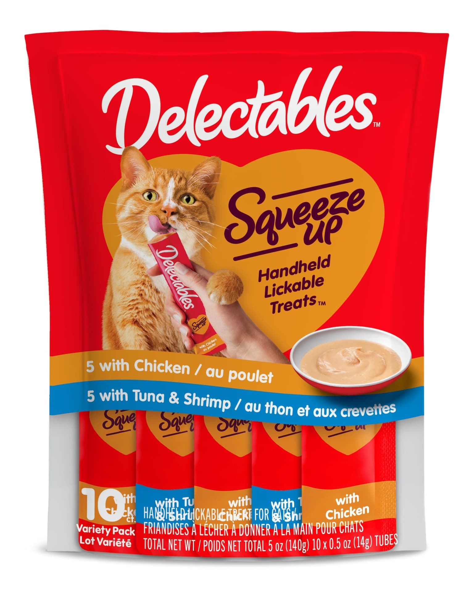 Hartz Delectable Squeeze Ups Handheld Lickable Cat Treat, 10-pk