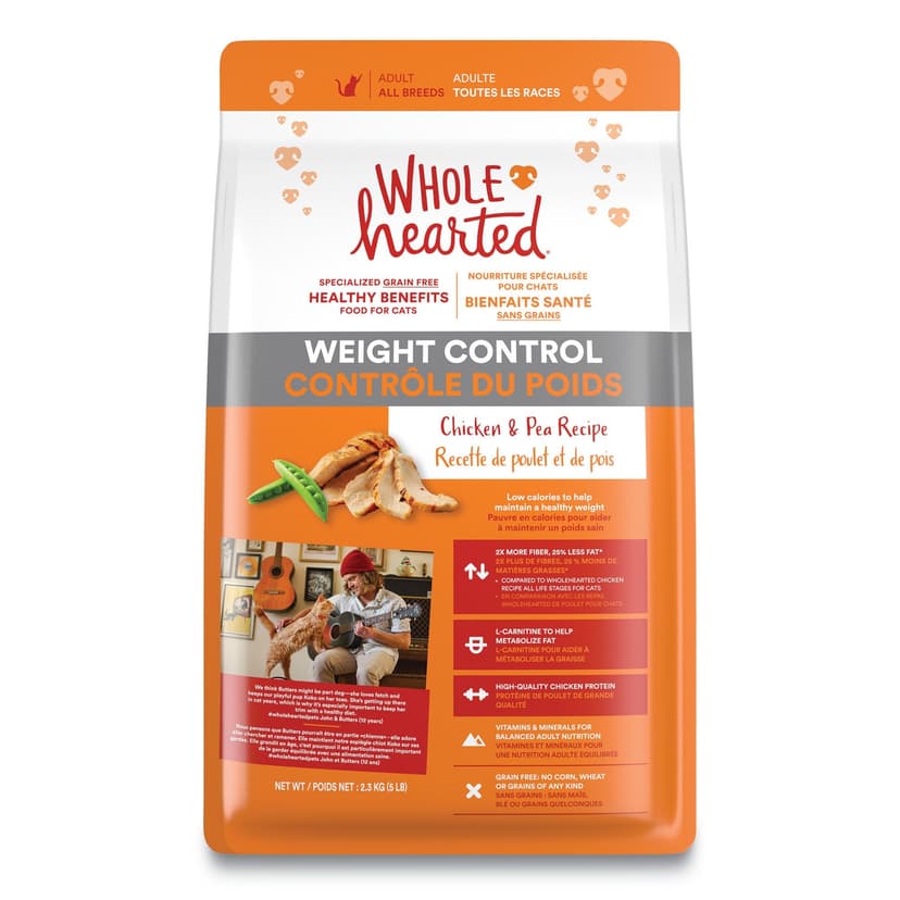 WholeHearted Weight Control Chicken and Pea Recipe Dry Cat Food, 2.3-kg