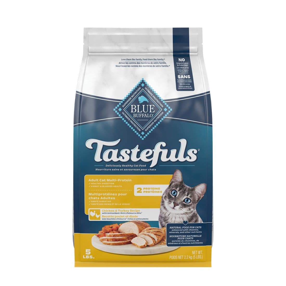Blue Buffalo Tastefuls Chicken and Turkey Dry Adult Cat Food, 2.2-kg
