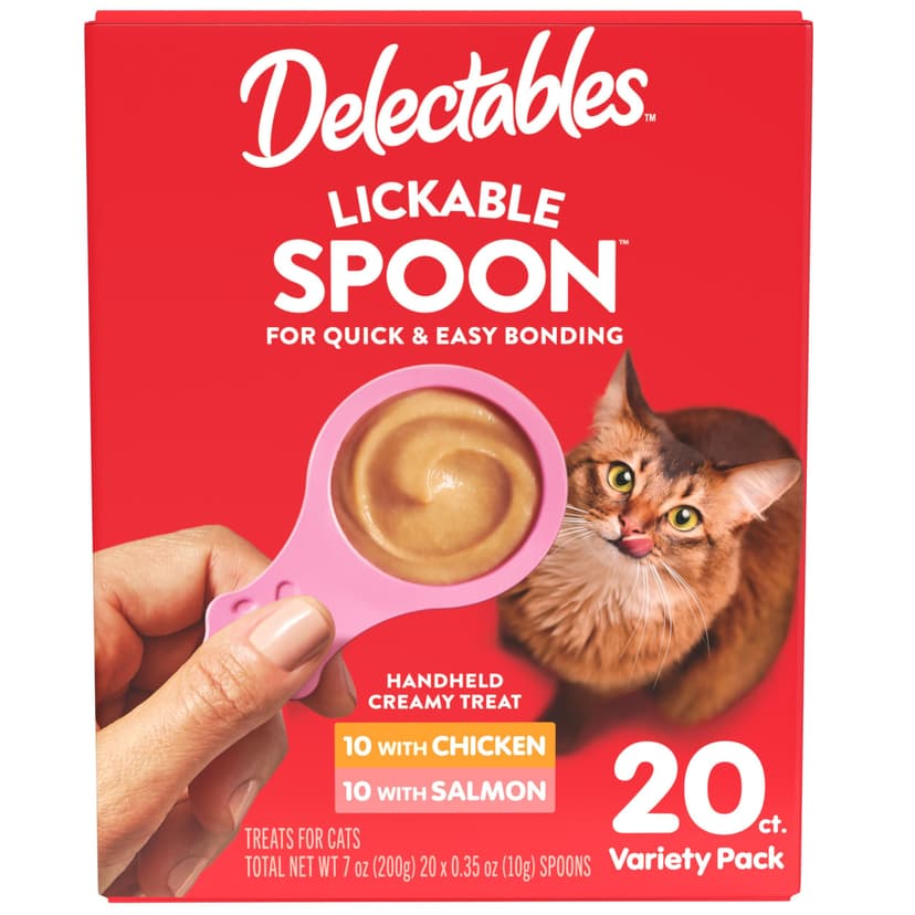 Hartz Delectables Lickable Spoons Variety Pack Wet Cat Treats, 20-pk