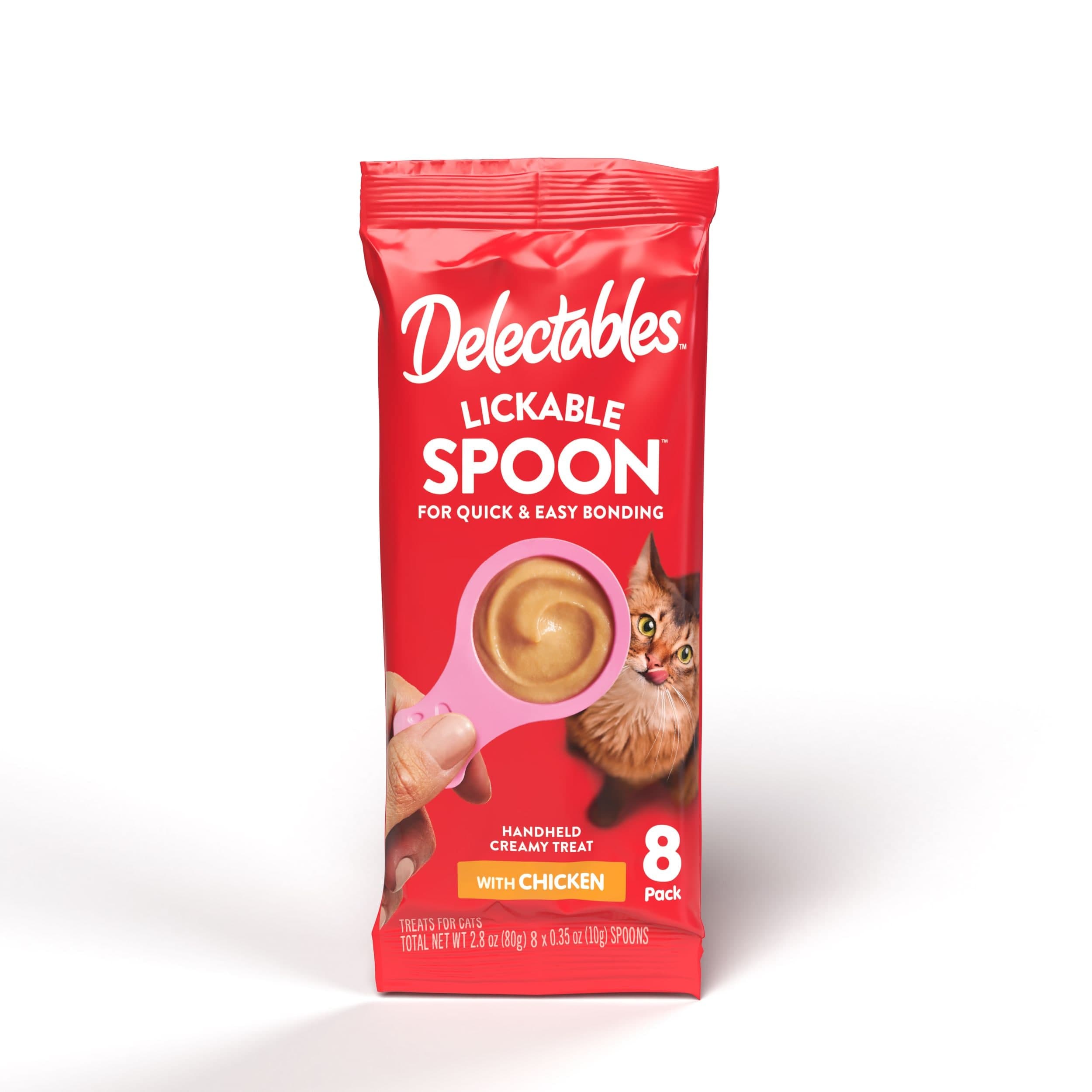 Delectables Lickable Spoons Handheld Chicken Wet Cat Treats, 8-pk