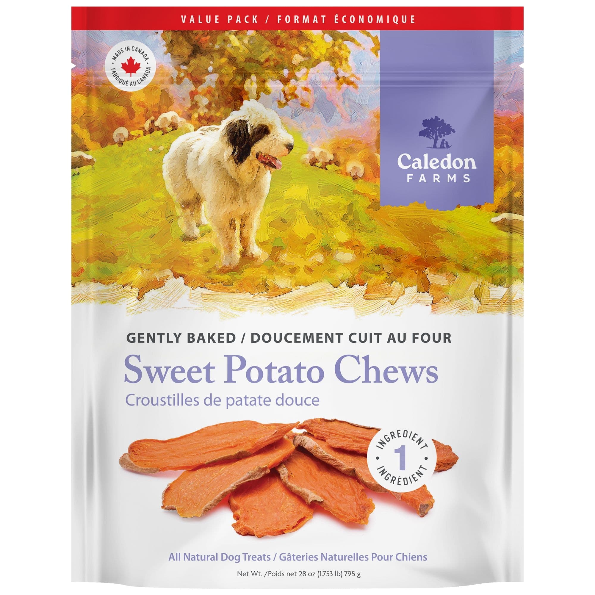 Caledon Farms Sweet Potato Chews All Natural Dog Treats, 795-g