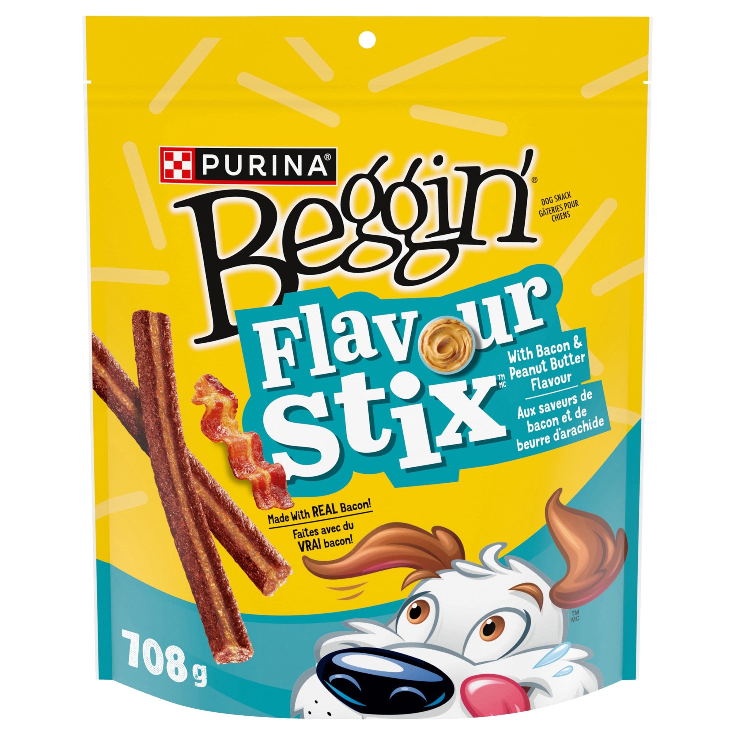 Beggin Flavour Stix Peanut Butter and Bacon Dog Treats, 708-g